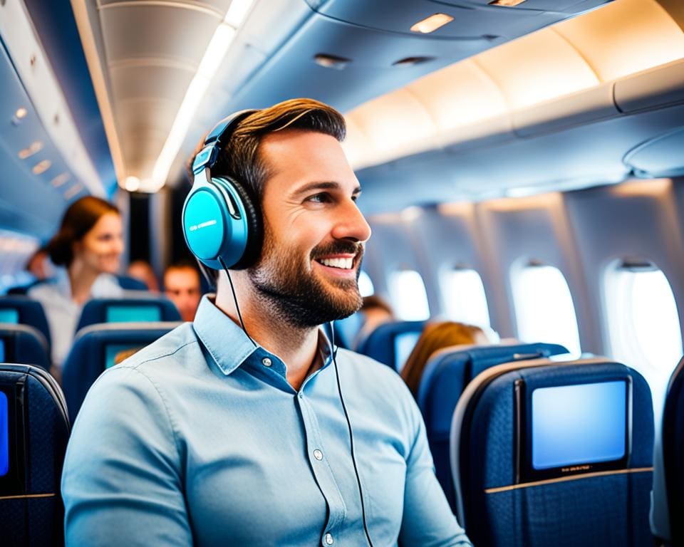 noise-cancelling koptelefoon voor vliegtuig